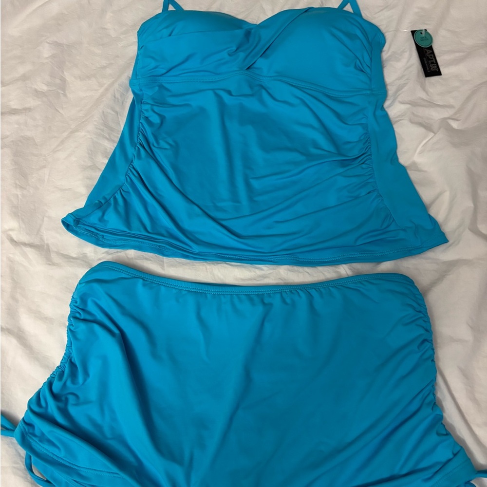 Apt. 9 Blue Bikini Set with Ruched Top